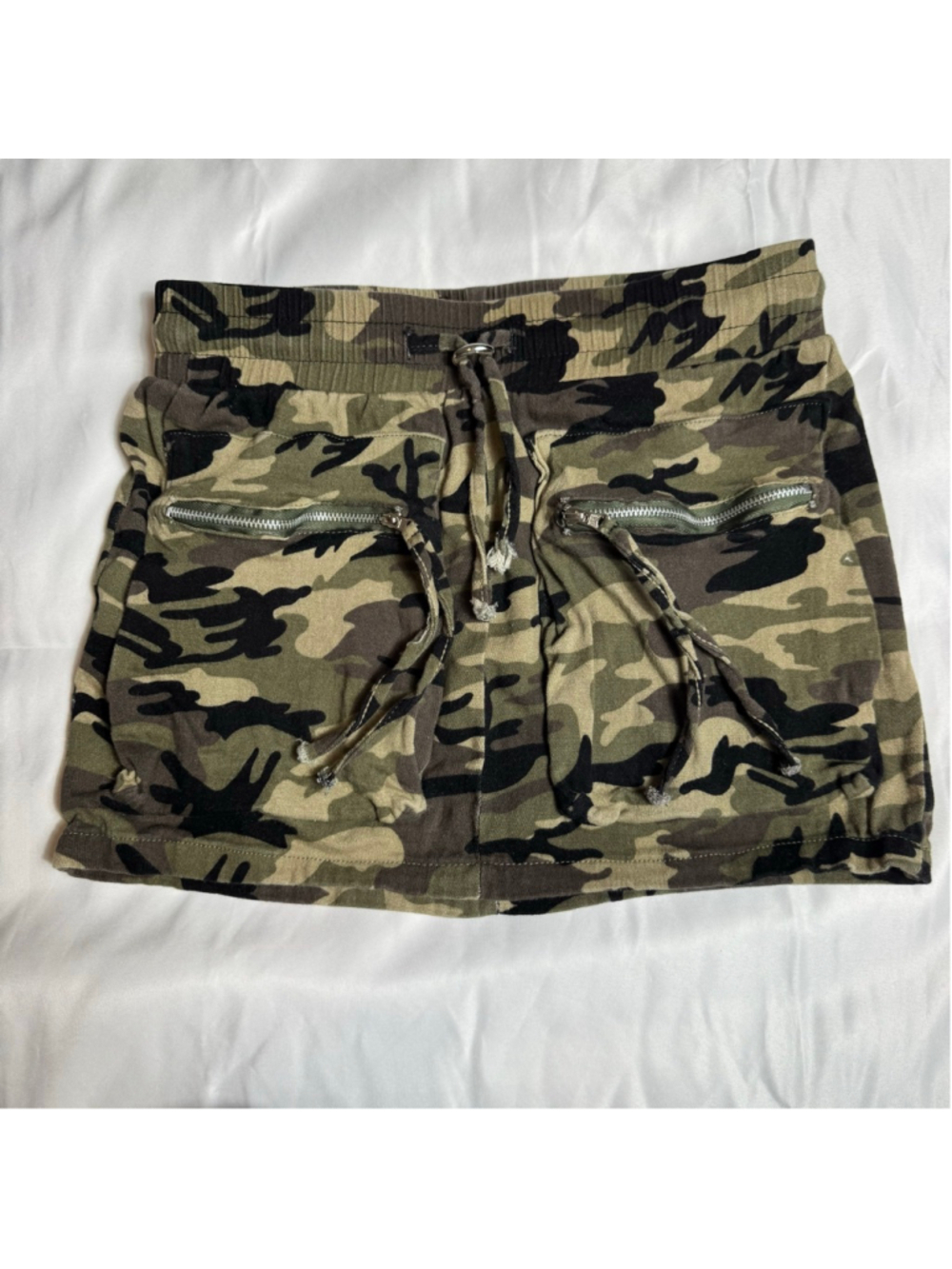 Women's LOVE 83 Camo Mini Skirt M Green Brown